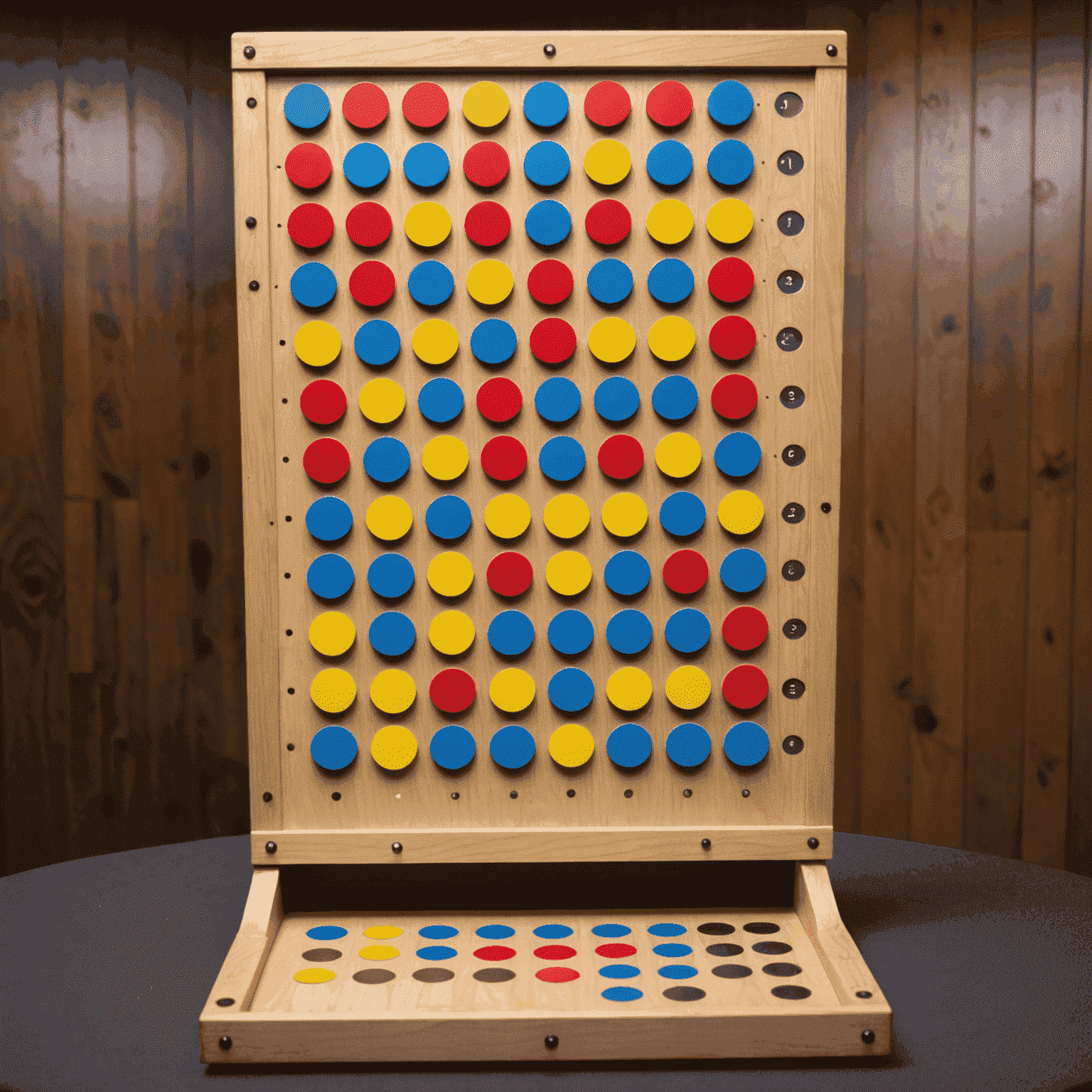 Classic Plinko game segment on a popular TV show, featuring a large vertical board with pegs and a contestant dropping a disc from the top